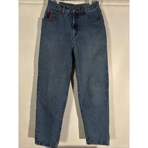 Crazy Horse Jeans Womens 9/10S Blue Relaxed Tapered High Rise Med Wash Denim y2k